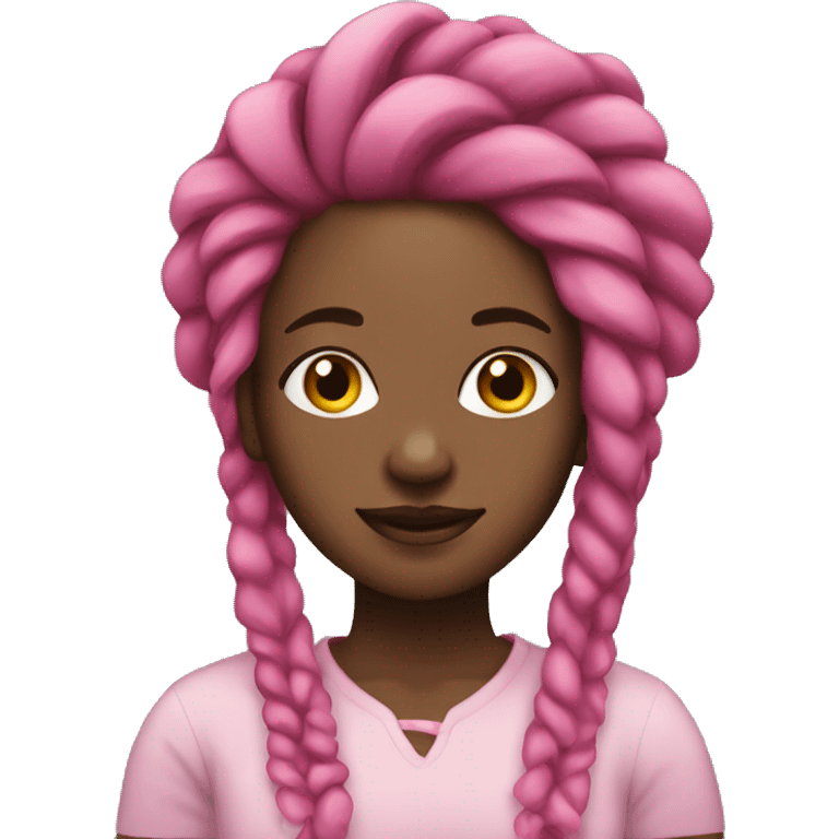 black women with pink dreadlocks (just the head) emoji