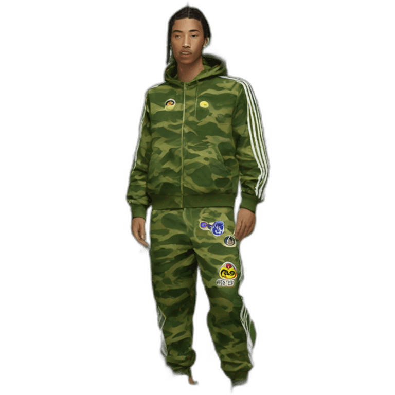 Bape x adidas pants collab emoji