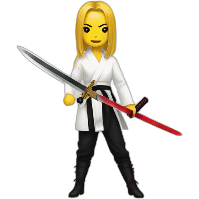 Uma Thurman with a Sword and blood in Kill Bill emoji