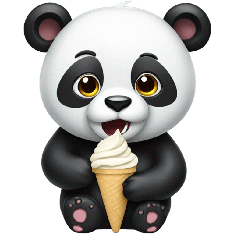 Panda eating ice cream emoji