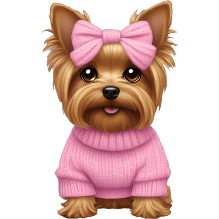 Yorkie wearing pink sweater emoji