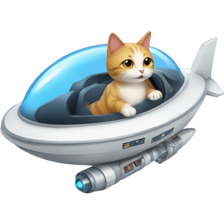 Cat riding a space ship emoji