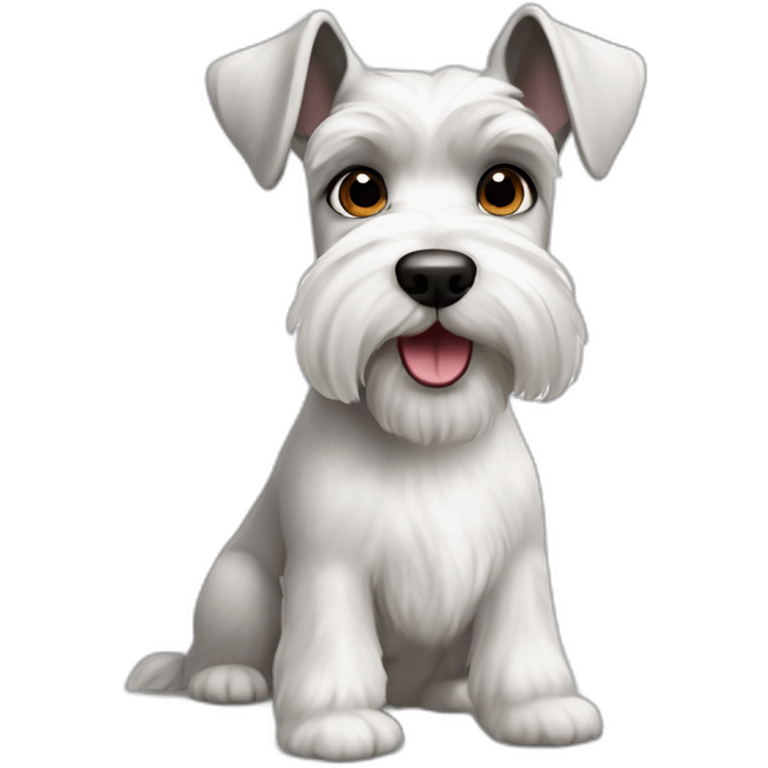 white schnauzer breed with darker ears emoji