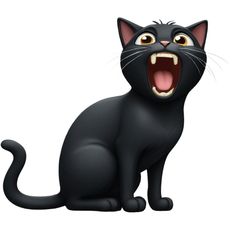 Black cat yelling emoji