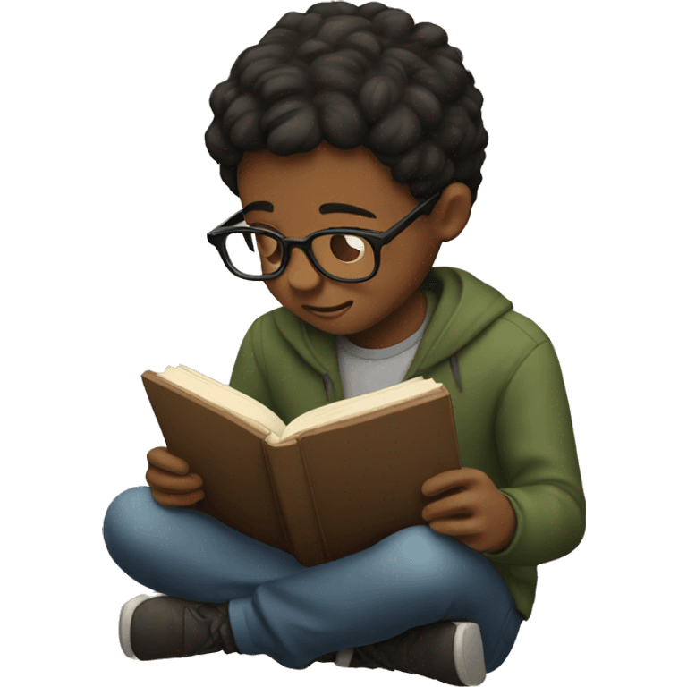 Boy reading emoji