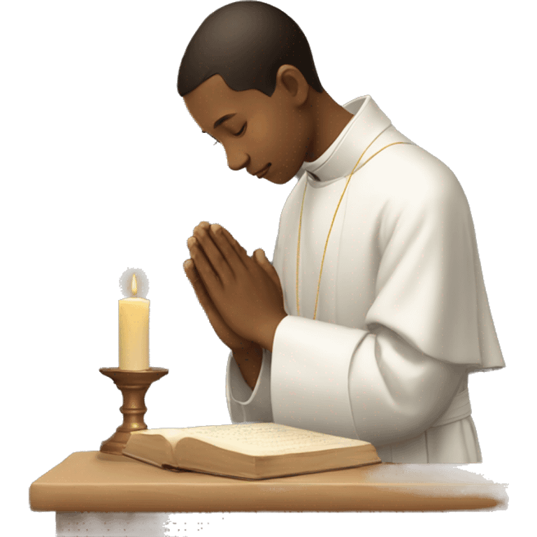 The Young Priest in prayer emoji