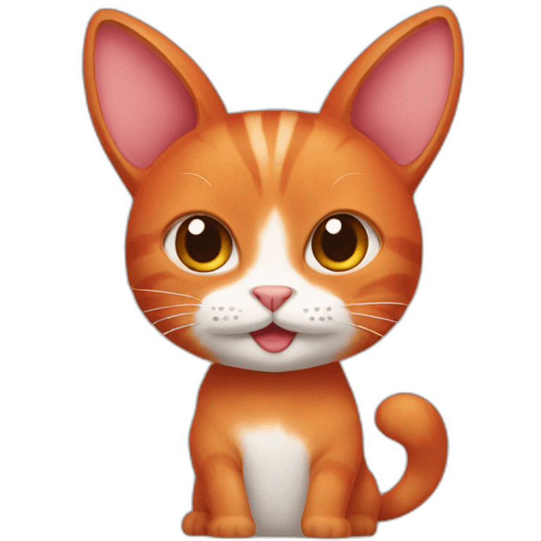 red hai cat with bunny ear emoji