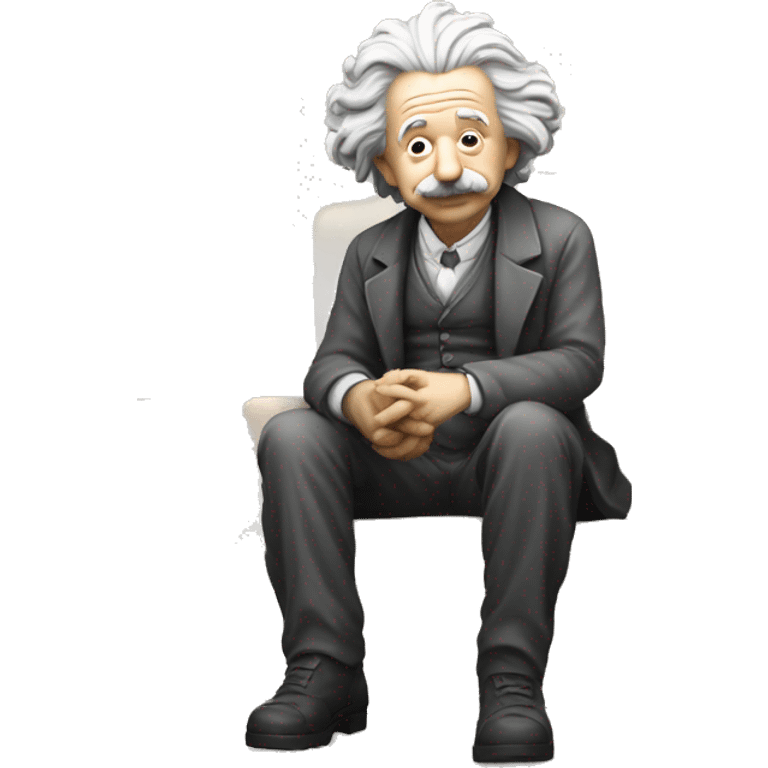 sitting philosopher-statue as albert einstein and blessing emoji