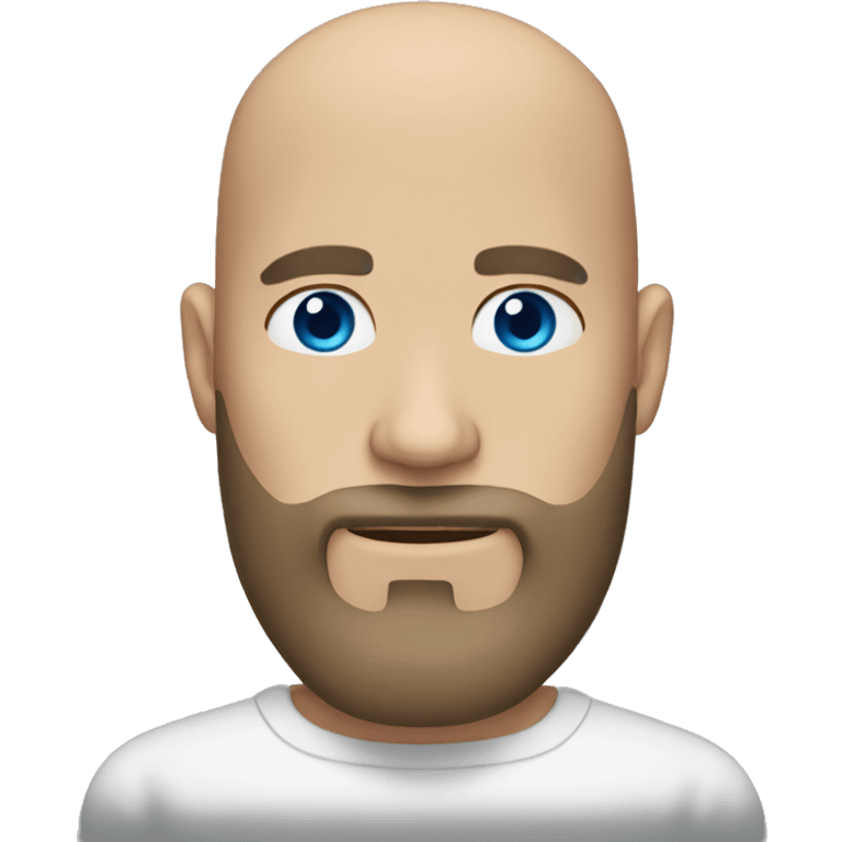 bald man with beard blue eyes emoji