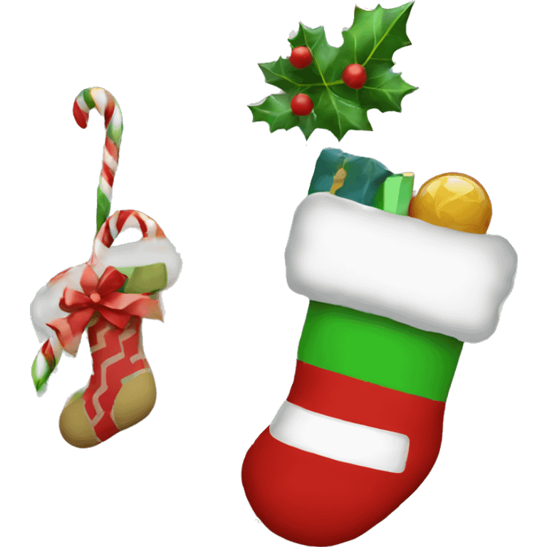 Make a Christmas stocking and make it rainbow  emoji