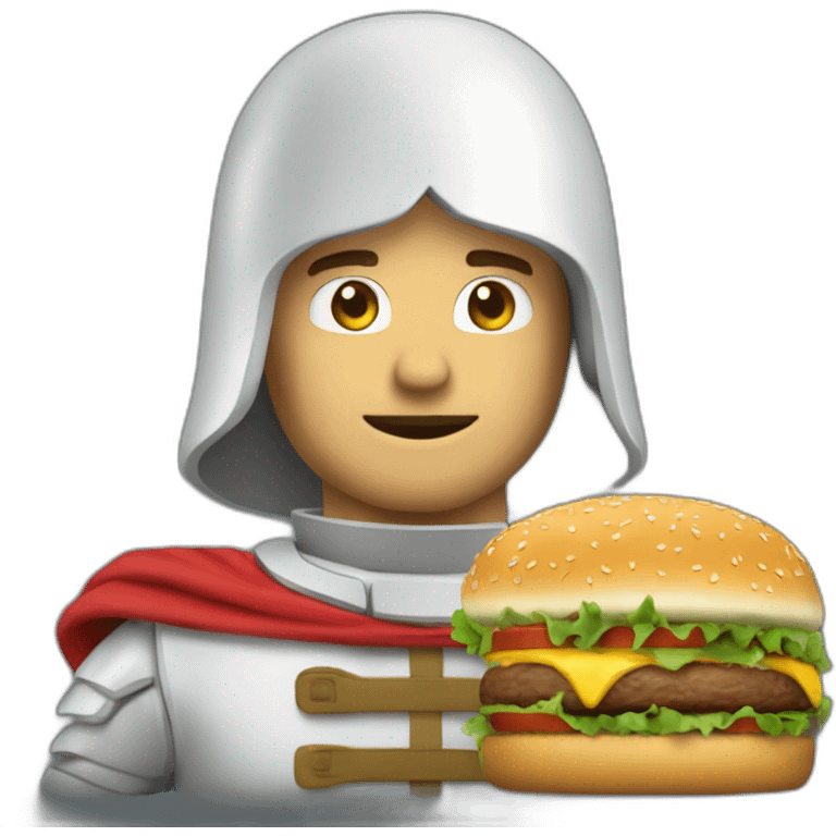 chevalier qui mange un burger emoji