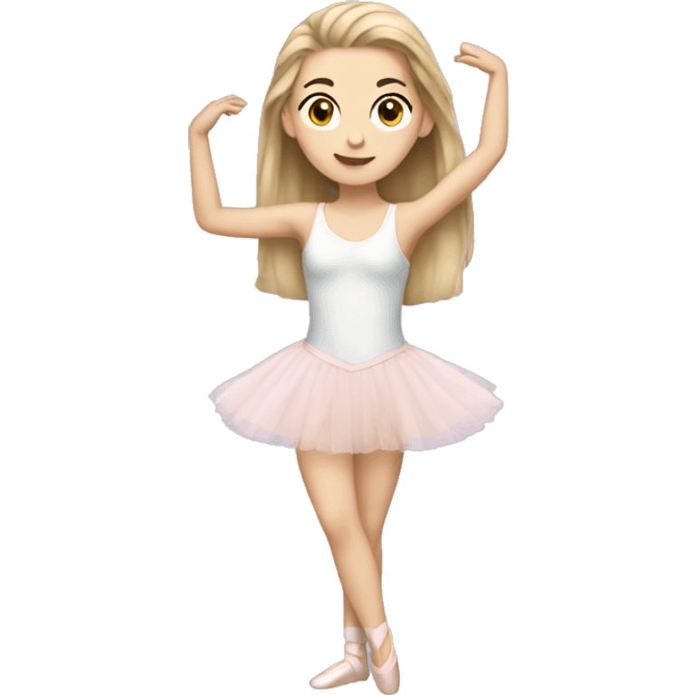 white girl wearing ballet clothes emoji