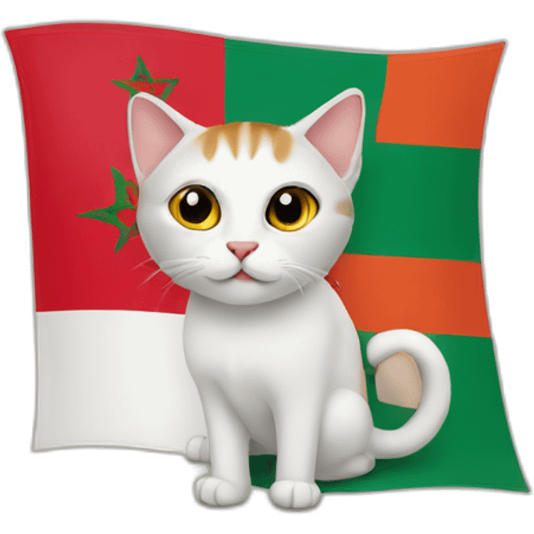 Cat and moroccan flag emoji