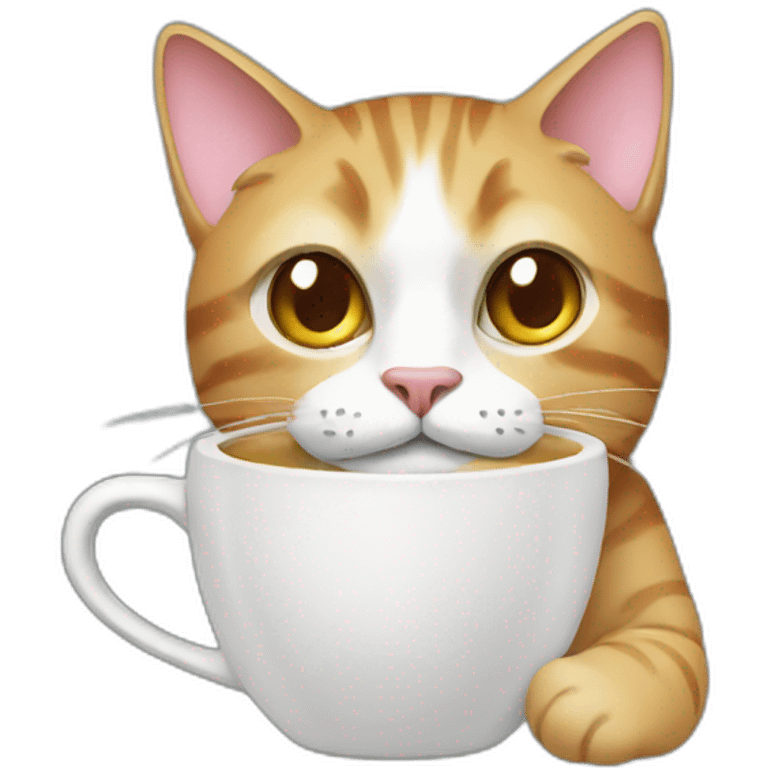 cat with coffee cup emoji