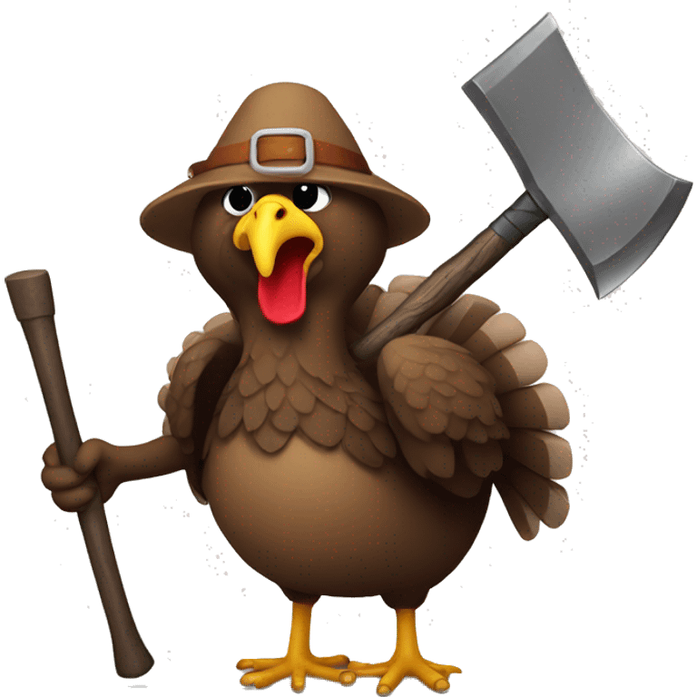 turkey holding an axe emoji