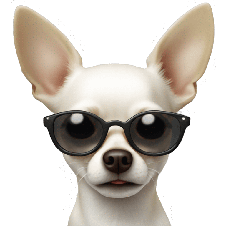 White Chihuahua in sunglasses  emoji