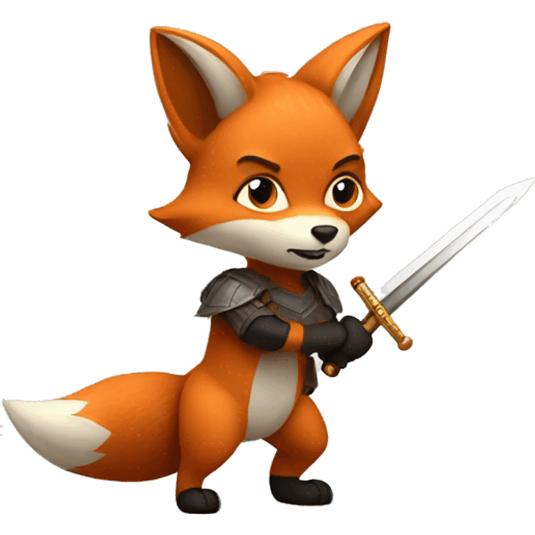 Fox wielding a sword emoji