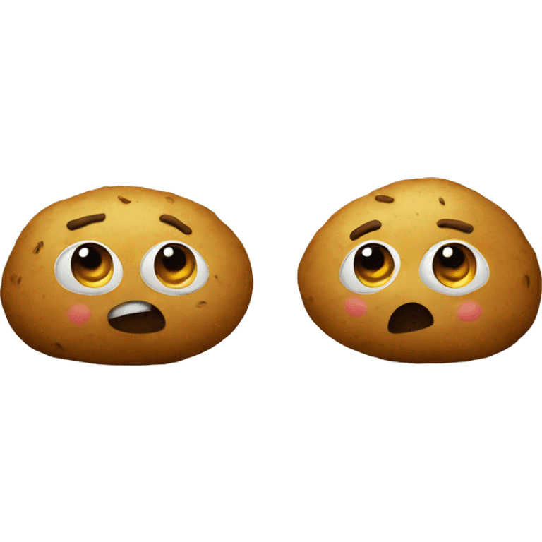 two potatoes watching movie emoji