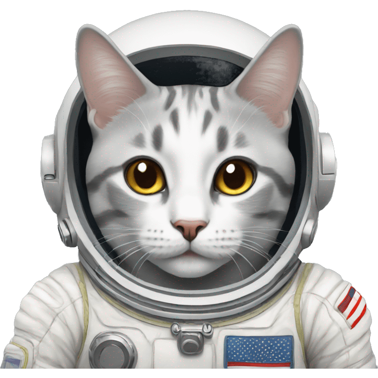 grey and white astronaut cat emoji