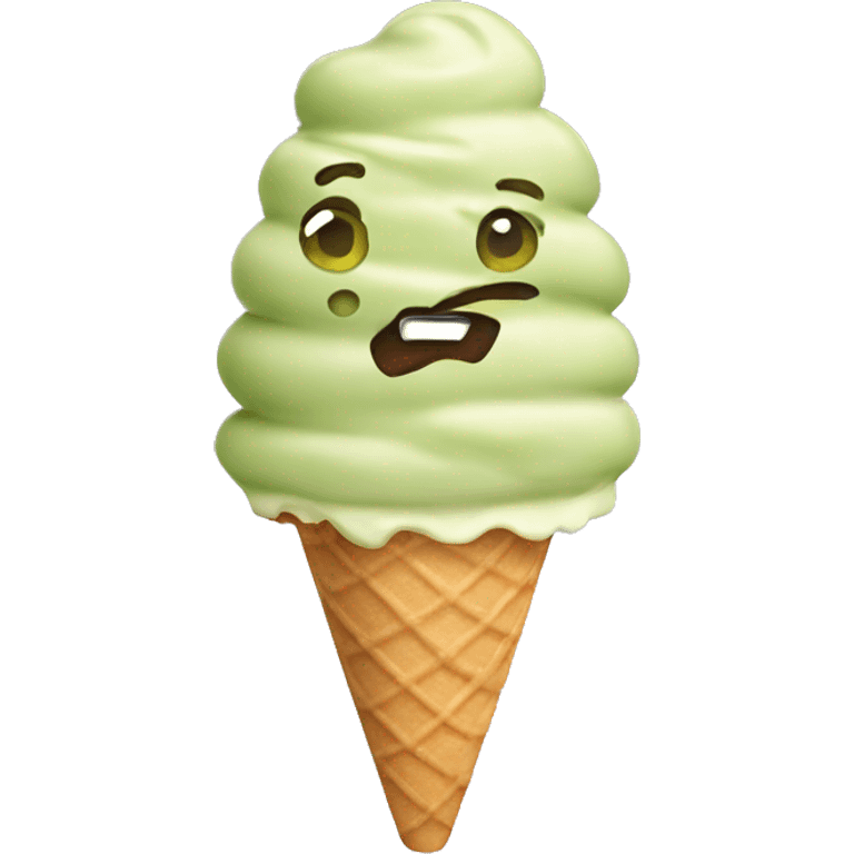 Pistachio ice cream emoji