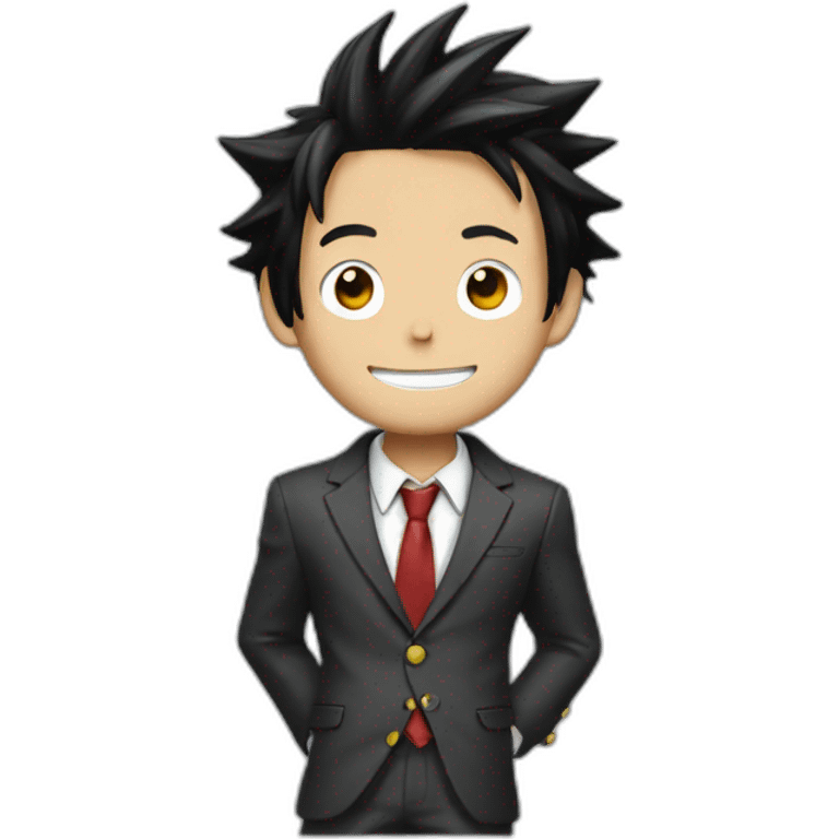 Luffy wearing a suit emoji