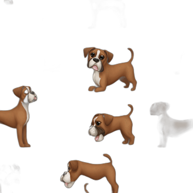 Boxer dog dark brown emoji