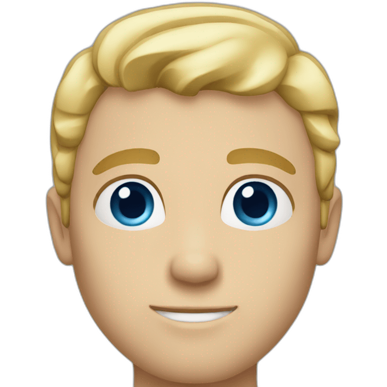 man, blond hair, blue eyes emoji