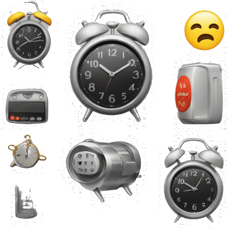 Set Alarm
•	Search/Elements: "gear symbol + alarm clock"
•	Instructions: Select an alarm clock icon and overlay it with a small gear icon to indicate "set."
 emoji