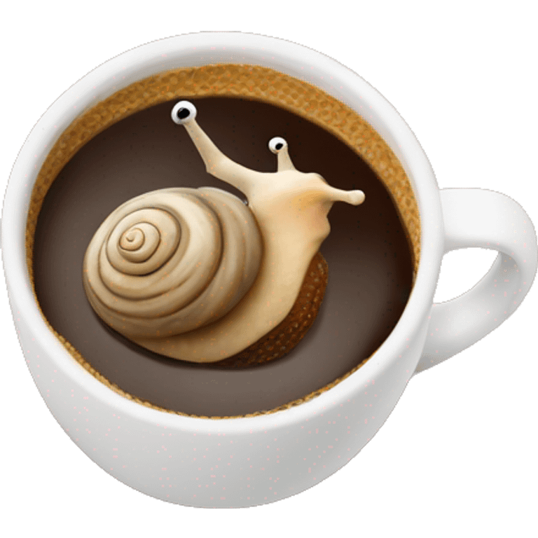 Snail enjoying a coffee to go with a knitted scarf emoji