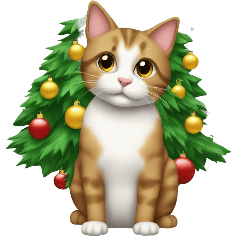 Katze im Weihnachtsbaum emoji