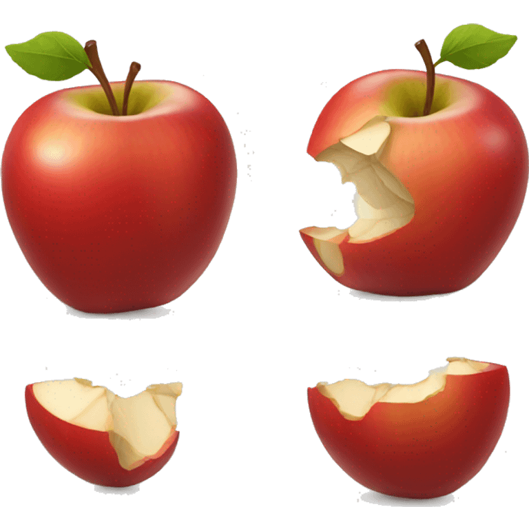 small red apple broken emoji