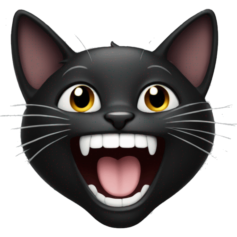 black cat laughing emoji