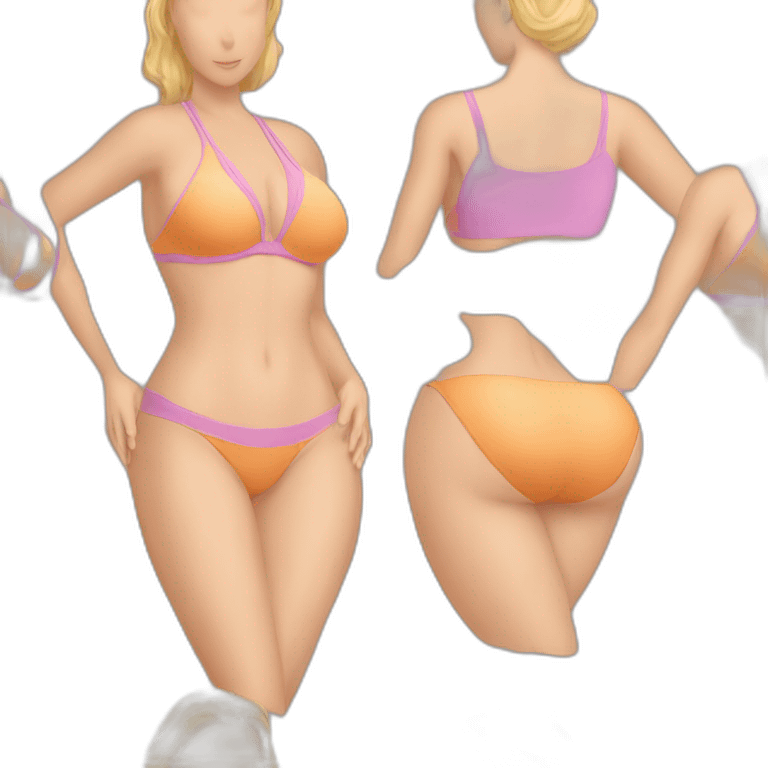 soft-fit Caucasian woman bikini (beach body) bed emoji