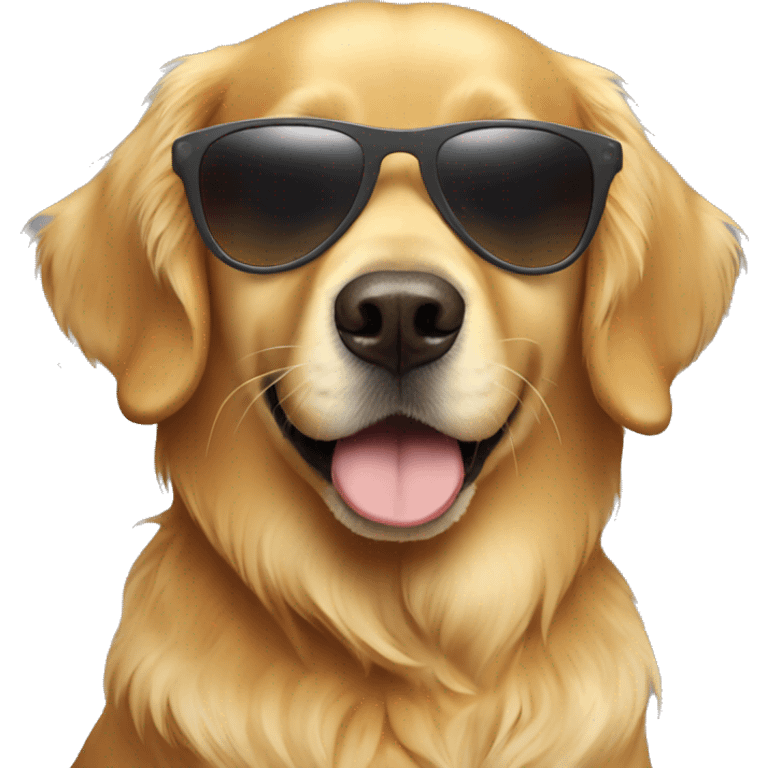 golden retriever wearing sunglasses emoji