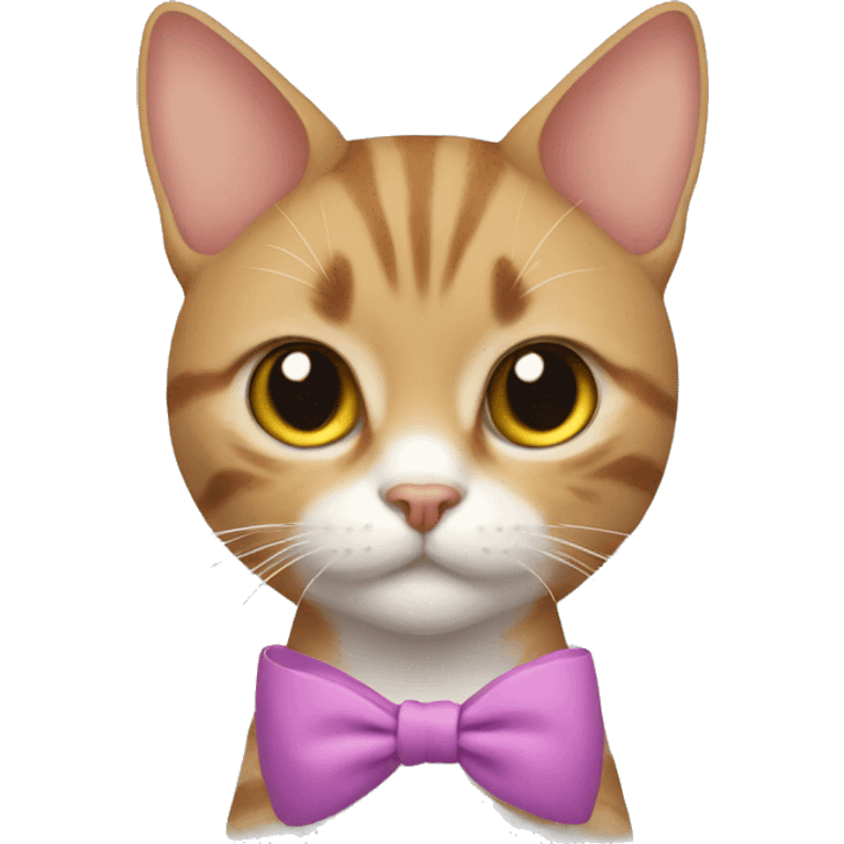 Cat with bow on head with owner emoji