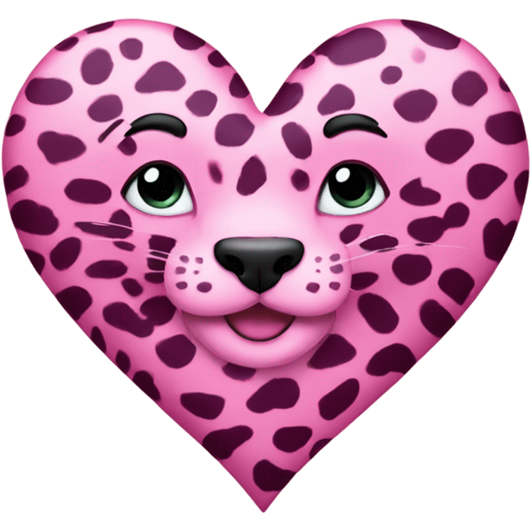 Pink leopard heart emoji