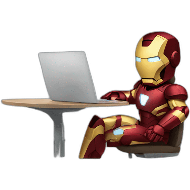 Iron man working with laptop emoji