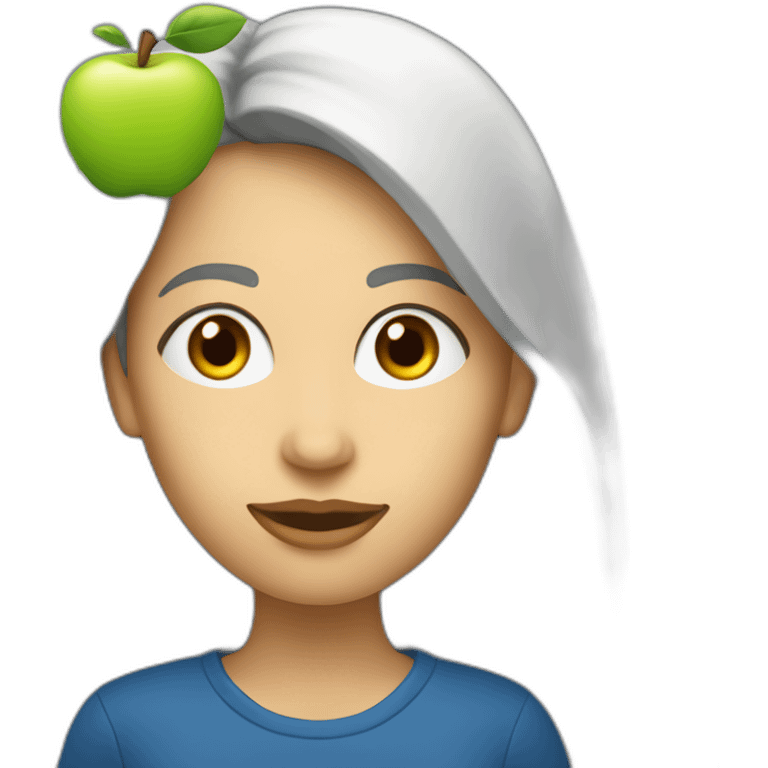 Une femme avec une pomme de terre à la place de la tête emoji