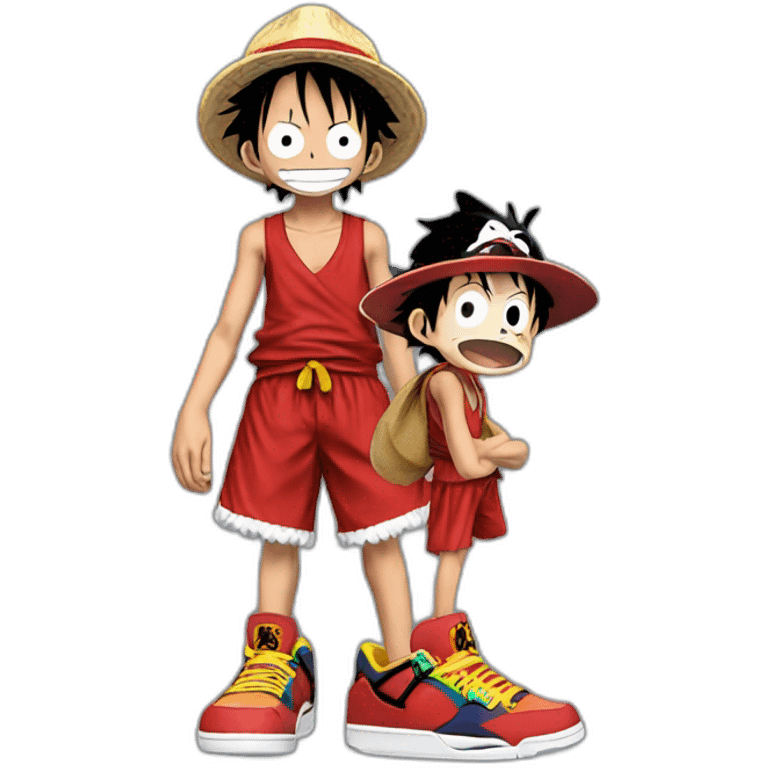 Monkey d Luffy with Jordan 4 emoji