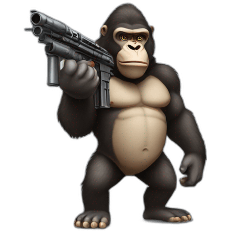 Buff Gorilla holding an M13 gun emoji