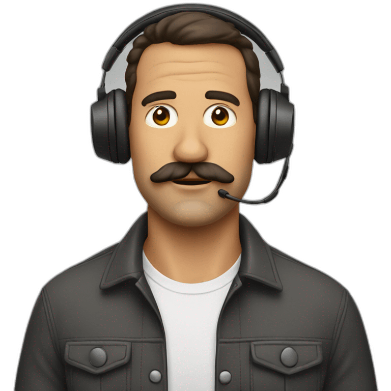 Moustached dad in headphones emoji