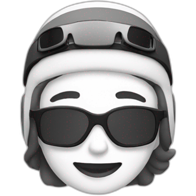 ski black and white  emoji