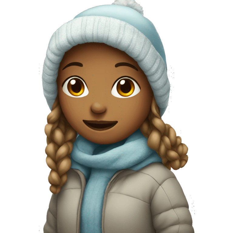 girl in winter attire emoji