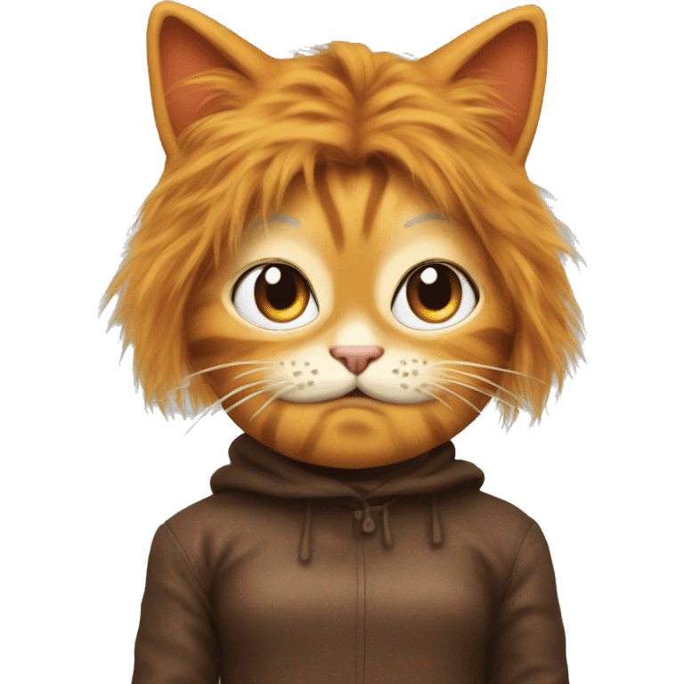 Bjork as garfield cat human emoji