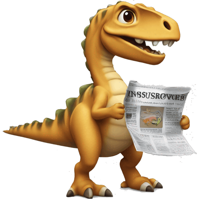 dinasour with a newspaper emoji