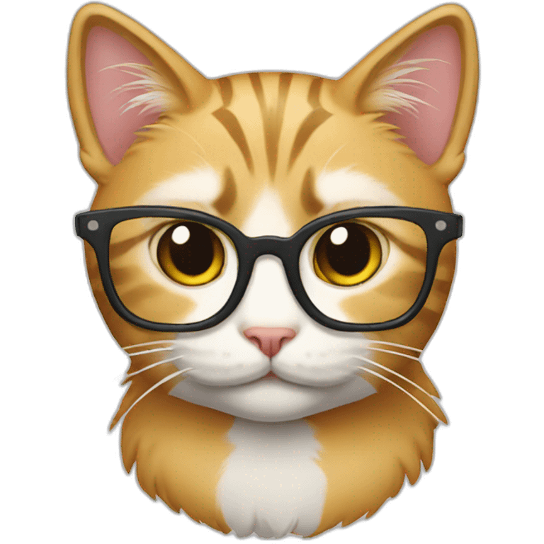 cat nerd smile glasses emoji