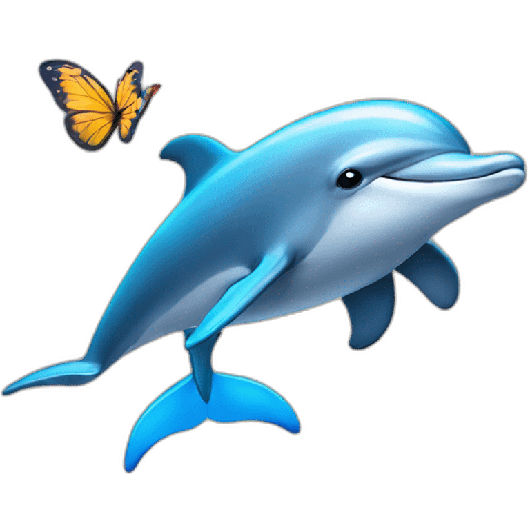 A dolphin with butterfly wings emoji