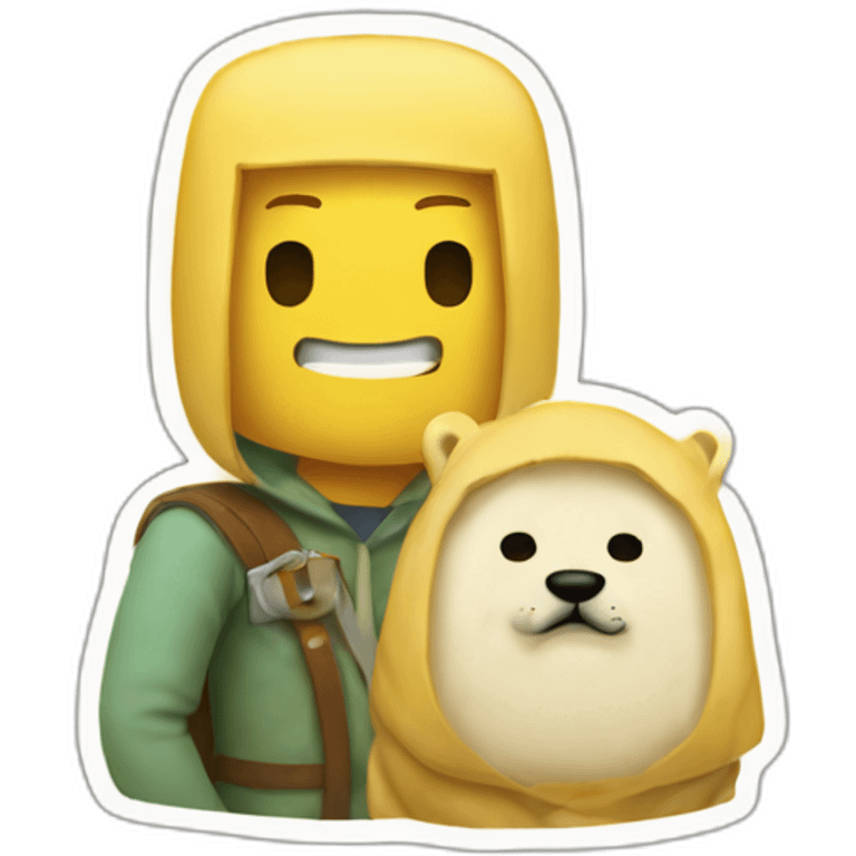 Finn the human and Jake the dog emoji