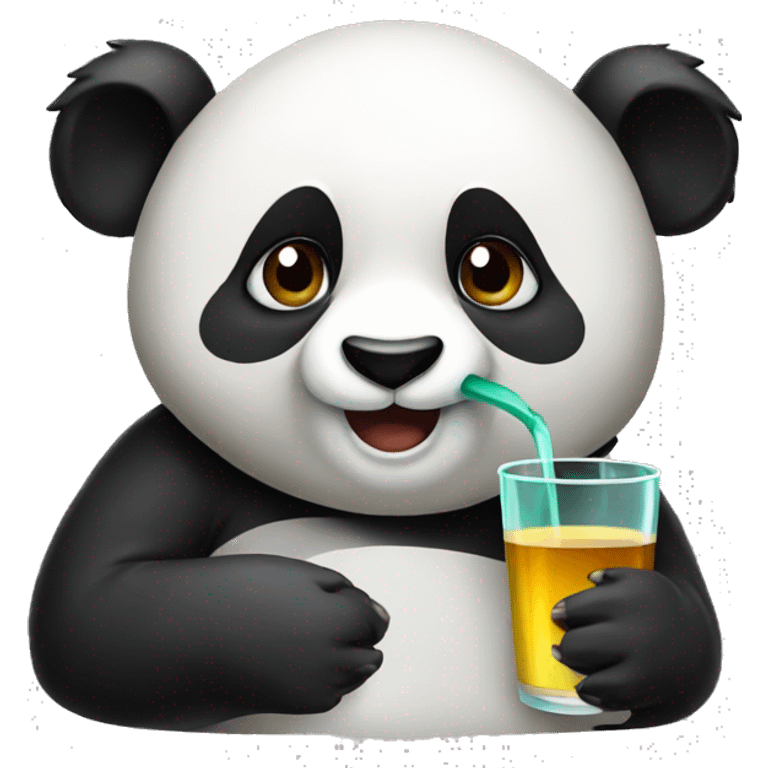 Panda drinking emoji