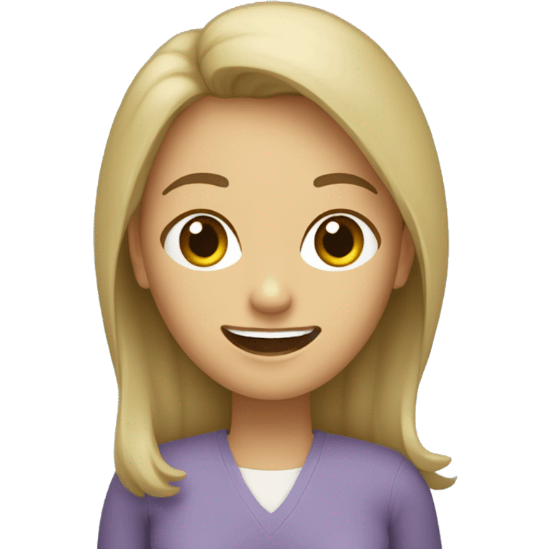 crea un avatar de una mujer dentista, con pelo castaño claro, ojos verdes y preocupada  emoji